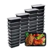 Elimina contenitori 5 pezzi/imposta la scatola di plastica nera di grande capacità di grande capacità con pranzo aorsa per le perdite del coperchio