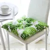 Oreiller chaise verte feuilles tropicales carrées douces coutumes ours en polyester salon canapé de bureau