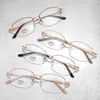 Zonnebrillen frames vrouwen bril frame half ontwerpen pure titanium eyeGlasse vacuüm plating myopia hyperopia brillen brillen recept spektakel 7g