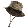 Berets камуфляж Boonie Hat Tactical Bucte Hats Panama Summer Sun Shropeth