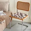 Kudde Tufted Seat Soft Chic Twill Grids runda fyrkantiga golvstol Sofa Pad Home Office Warm Decor för Autumn Winter 40x40cm