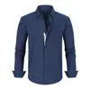 Chemise décontractée hommes faux bouton zipper chemises tissu oxford