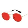 Sunglasses The European And American Fashion Street Shooting Trend Personality Metal Oval Vintage Small Frame Men Women