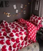 Sängkläder set Justchic Wedding Set Gift Red Love Heart Printing Polyester Quilt Cover Bed Sheet Pillow Case Queen duvet6621571