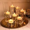 Держатели свечей домашние украшения Candlestick Свадебная идея K9 Crystal Artal Stablete Central Piece Bar Coffee Shop Decor