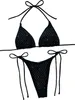 Dames badmode vrouwen bikini set glanzende fix boor halter bh met tie-up lage taille briefs badpak 2-delige zwempak