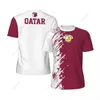Conception exclusive Qatar Flag Grain 3D Men imprimé pour le soccer de vélo de course de vélo de soccer Fitness Sports Jersey Fans de maille t-shirt 240426