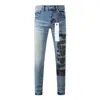 Frauenhose Top-Qualität lila Roca-Marke Jeans mit Street Blueprint Letters Mode Reparatur Low-Rise Skinny Denim 28-40 Größe