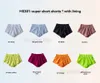 LU-016 Hot 2.5 Low-Rise shorts Ademende snel drogende yoga-shorts met ingebouwde innerlijke voering Sporten Korte verborgen ritszijde Running Treebrits met een trekkoord