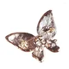 Brooches Colorful Rhinestone Opal Butterfly Brooch For Women Suit Crystal Jewelry Cute Insect Pins Scarf Buckle Fixed Clothes Accessories