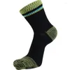 Chaussettes de sport à cinq doigts pour hommes, en coton, à rayures, Tube central, Business, basket-ball, automne-hiver, 2024