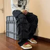 Lastbyxor Multi-Pockets Tooling Pant Harajuku Mens Vintage Loose Wide Leg Streetwear Casual Hip-Hop Mopping Trousers 240429