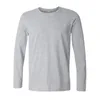 Custom Cotton T-Shirt Frühling/Herbst Männer T-Shirt Home Herren Langarm O-Neck Solid Color Casual T-Shirts USA Größe XS-2XL 240422