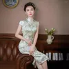 Ethnische Kleidung hochwertige echte Seiden Qipao Cheongsam Top Rock Bankett Temperament Abend Kleidung täglich High-End-Mode Hanfu