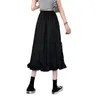 Rokken zwarte lange rok voor dames meisje midi zomerkleding zoete meisjes gegolfd strand casual veterhoge taille kleding