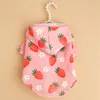 Dog Apparel Pet Strawberry Raincoat Supplies Soft Impermeable Waterproof For Small Dogs Puppy Coat