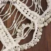 Pendant Necklaces JaneVini Arabic Crystal Necklace With Pearls White Lace Beaded Bridal Shoulder Chain Wrap Women Pageant Wedding Jewelry