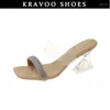 Slippers Kravoo Women Chaussures Transparents High Heels Female Sandales en plastique Sandales Narrow Band Besk Summer Summer 2024