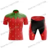 Ensembles de courses pour hommes, jersey de cyclisme de fraise rouge.