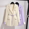 Ternos femininos 2024 Moda de outono da primavera Mulheres Blazer de Manga Longa Casual Casual Casual Lady Lady Work Feminino Blazers