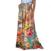 Women's Pants High Waisted Wide Leg Summer Casual Flowy Palazzo Floral Print Beach Trousers With Pocket Ropa De Mujer