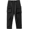 Herenbroek Ultrawide Drawcord Converteerbare vrachtdruppel Kruis Water Werent Techwear Ninjawear Japanse stijl