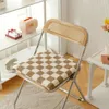 Kussen retro schaakbord plaid stoel antislip lam kasjmier kussen dineren patio kantoor winter zachte warme billen