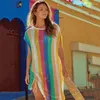 Zatrzymuj sukienkę Kobiet Summer Fashion Beach na kostium kąpielowy Hollow Knit Bikini z seksownym pulloverem solidnym poliester