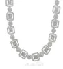 2020 NOUVELLE COLLE DE TENNIS CLUSTER BAGUETTE Collier Silver Color Baguette and Cluster Link CZ Chain Bling Chain Bling For Man Women8309319