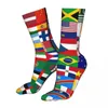 Compression des chaussettes pour hommes 60 drapeaux des pays World Women 2024 Men de vélo pour hommes