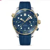 Bekijk horloges AAA Hot Selling Heren Business Leisure Watch roestvrijstalen wijzerplaat Rubberen band 6-pins Quartz Watch