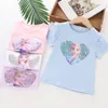 T-shirt principessa di ghiaccio adorano paillettes capovolta per bambini maglietta di moda di moda nuovo arrivo magliette corta tops tops boys children bill abbigliamento casual pullover casual