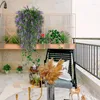 装飾的な花シミュレートされた壁吊り人工プラスチックリビングルームブーケ屋外装飾植物バスケットバインラベンダーリース