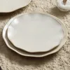 Assiettes à flux beige Plat Plat de ménage céramique plate plate à haute tein