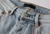 Diseñador de jeans púrpura para jeans para hombres Jeans Pantaltador rasgado Hip Hop Hop High Street Fashion Pantalones Vaqueros para Motorcycle Close A3
