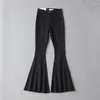 Jeans pour femmes Bridgewater noir été de l'été 2024 Haute taille fashion mince élastique épissé de bottes en jean pantalon streetwear