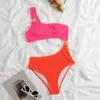 Dames badkleding cikini-kleur contrast zwempak voor vrouwen strand bikini split kruis grensgolfpatroon buitenlandse handel