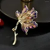 Broszki modne fioletowe kwiaty begonia dla kobiet Pearl cyrkon Inkrustowani kombinezony unikalne projektowanie biżuterii Akcesoria Prezenty