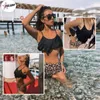 Costumi da bagno femminile PULABO Leopard Bikini ad alta vita alta stampa arrotola floreale femminile brasiliano