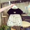 Koreanische Mädchenkleid Kinder schicke süße Prinzessin Kleid A-Line Kinderkleid Blumenweste Halfer Babyrock Rock