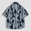 Chemises décontractées pour hommes Hawaiian rétro japonais japonais imprimé à manches courtes t-shirt tiki momme et chemisiers lin en coton avec hommes gays