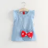 Kinderjurken meisjes casual mode kostuums schattige denim kinderen kleding baby overalls short mouw zomer peuter 240428