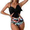 Swimwear Women's Black Bowknot Tankini Bikini Print Swimsuit Swimswears Femmes Femmes Brésilien Brésilien Place Bathing Bikinis Thong Vacation