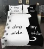 Bonjoy Black and White Color Bedding Conjunto de casais de cachorro meu rei rainha solteiro duplo gêmeo de tamanho real 2107163051913