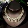 Collier Boucles d'oreilles Set Hibride Fashion Super Luxury Géométrique Bijoux Femmes Mariage Cubic Zirconia Dubaï Robe Bridal ACCESSOIRES