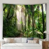 Gobelin nowoczesny 3D Scenic Tobestry Tropical Forest Waterfall Garden Nature Sceneria Scener