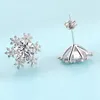 Stud -oorbellen hoogwaardige sneeuwvlokvorm kristallen kralen mode 1 paar wj584