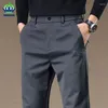 Pantaloni maschili di alta qualità autunno inverno uomini affari stretch grigio khaki nero verde formale da lavoro formale maschio 28-38