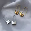 Boucles d'oreilles en peluche Huitan Chic Lock Drop en forme pour les femmes en métal argent couleur / plaqué d'or 2k filles accessoires de piercing Bijoux