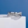 Cluster Anneaux Shop 18k Gold plaqué 925 Sterling Silver Lab White Sapphire Gemstone Engagement Fine Jewelry Ring Band de mariage Cadeau